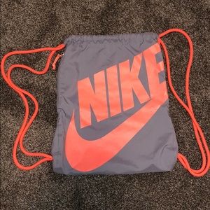 Nike Bags - Drawstring Nike Bag/Sack in Grey/Coral Nike Bags - Drawstring Nike Bag/Sack in Grey/Coral